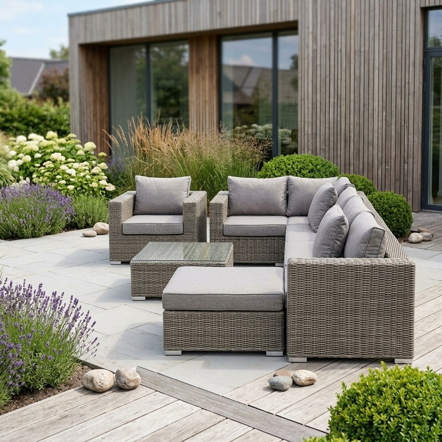 ai-miljoe-2-calvi-lounges-t-i-polyrattan-med-kubu-gr-hynder-fra-house-nordic-82x87x92-cm-208081 Calvi Loungesæt i Polyrattan med Kubu Grå Hynder fra House Nordic 82x87x92 cm - Billede 2