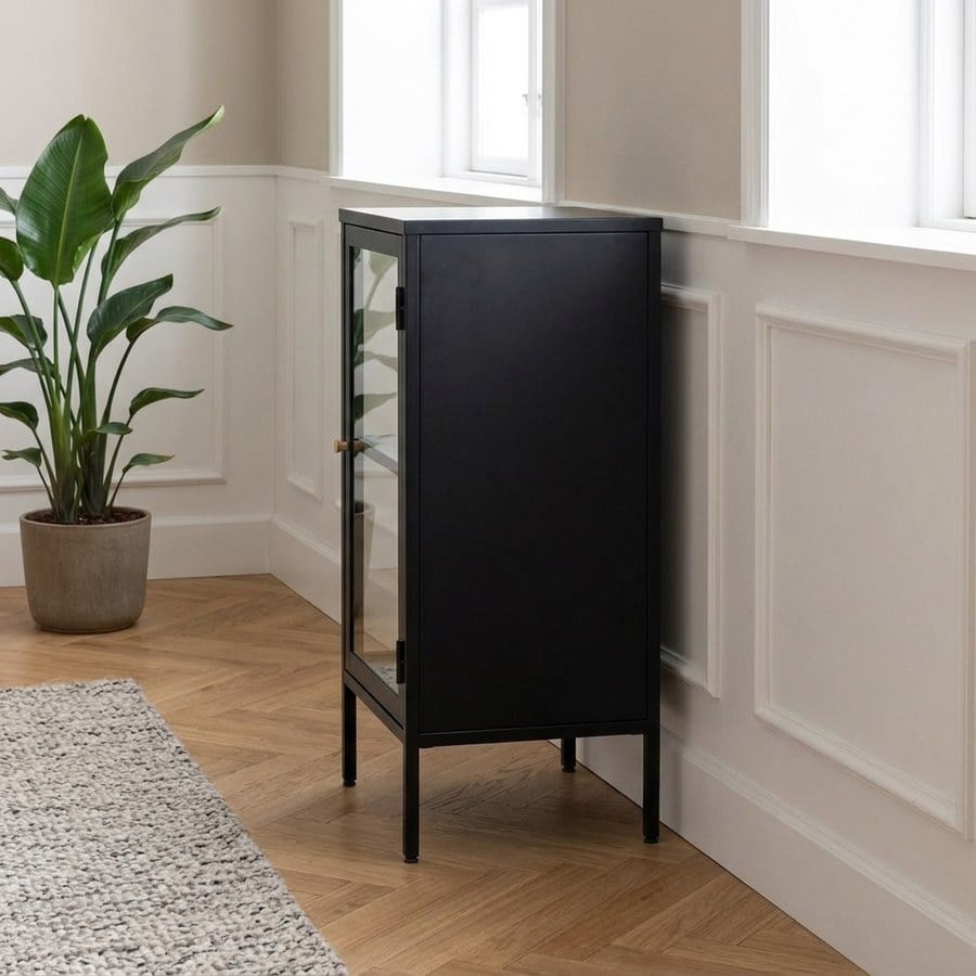 ai-miljoe-2-carmel-sk-nk-i-sort-st-l-med-guld-h-ndtag-fra-unique-furniture-40x45x85cm-236837 Carmel Skænk i Sort Stål med Guld Håndtag fra Unique Furniture | 40x45x85cm - Billede 2