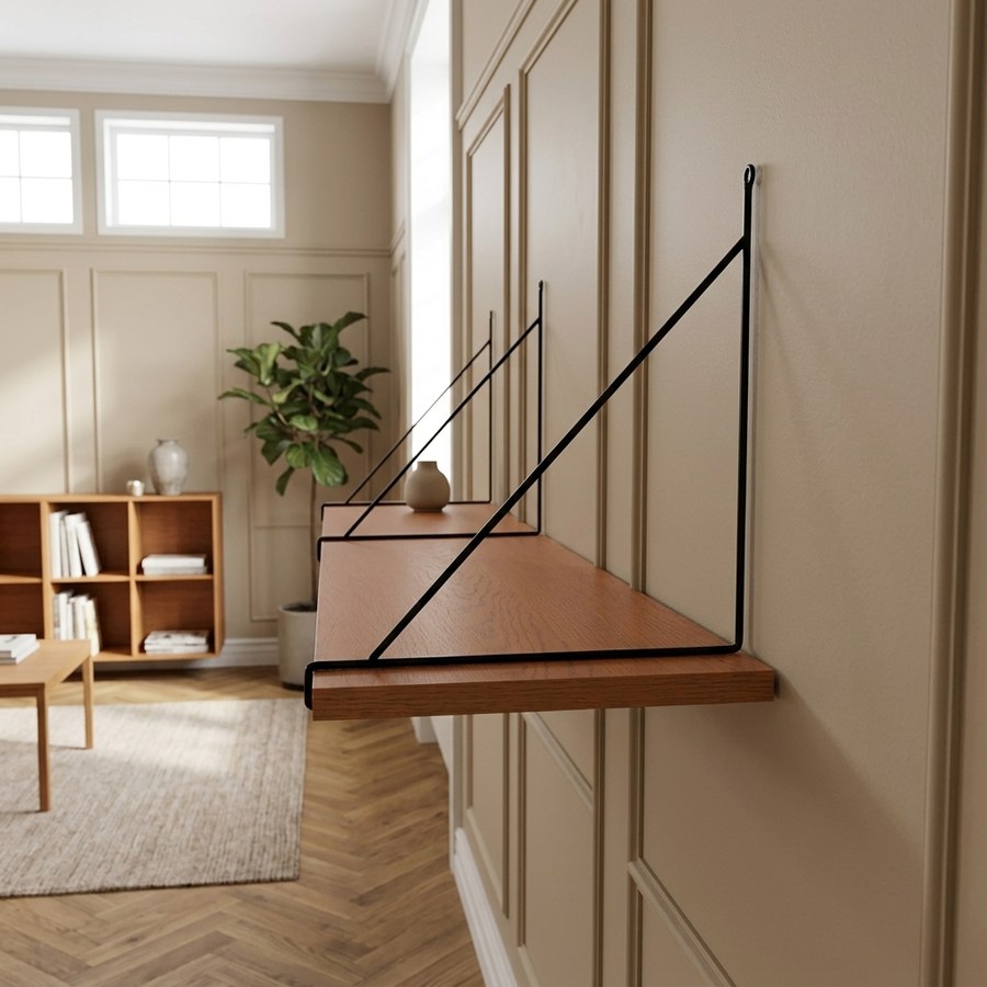 ai-miljoe-2-chiba-v-ghylde-med-st-l-ramme-fra-house-nordic-120x29-cm-175272 Chiba Væghylde med Stål Ramme Fra House Nordic | 120x29 cm - Billede 2