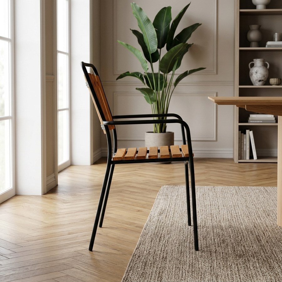 Cleveland Spisebordsstol i Teaktræ Fra House Nordic | 58x64x91 cm - Billede 2