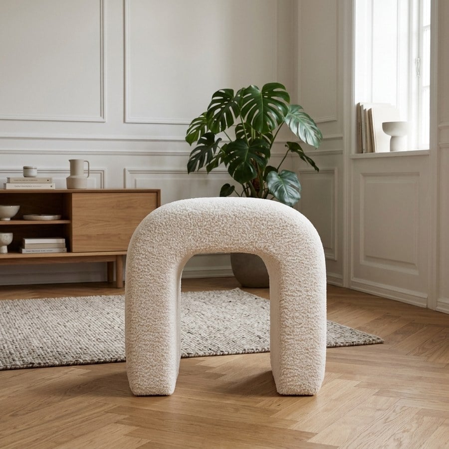 ai-miljoe-2-colma-puf-i-hvid-boucl-fra-house-nordic-41x36-cm-175609 Colma Puf i Hvid Bouclé Fra House Nordic | 41x36 cm - Billede 2