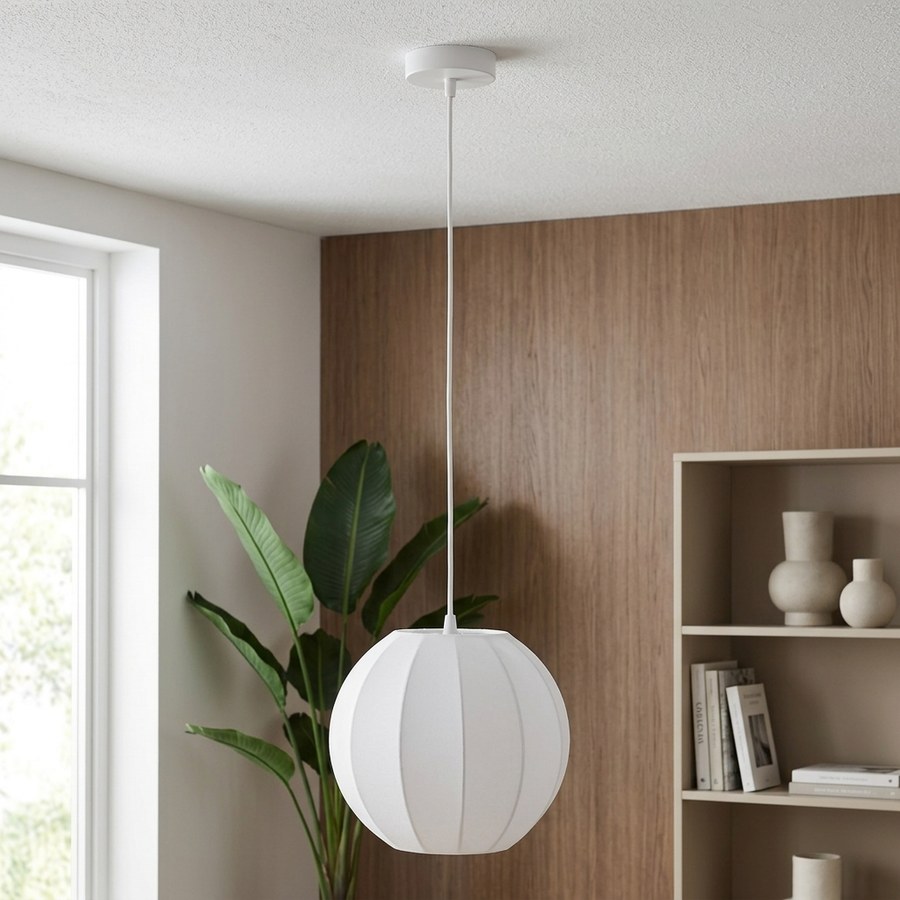 Coventry Pendel i Hvid Resin og Metal fra House Nordic | Ø25xH22cm - Billede 2