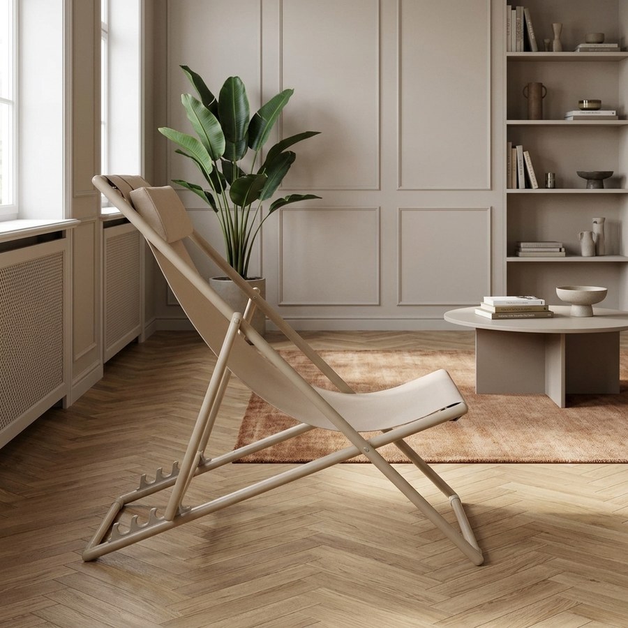 ai-miljoe-2-curtis-strandstol-med-4-positions-rygl-n-i-taupe-farvet-st-l-og-tekstil-fra-house-nordic-60x97x80cm-222882 Curtis Strandstol med 4-positions ryglæn i Taupe farvet Stål og tekstil fra House Nordic | 60x97x80cm - Billede 2