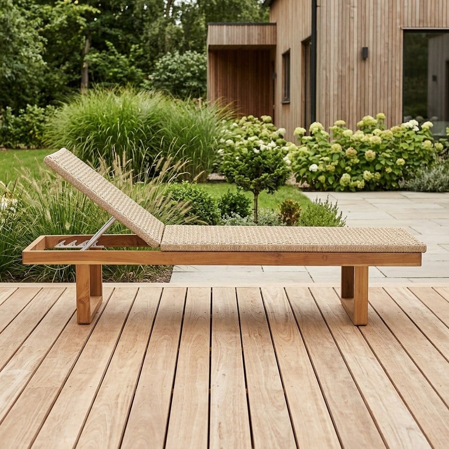 Derby Solseng i Naturfarvet Teak/Polyrattan fra House Nordic | L190xB65xH38cm - Billede 2