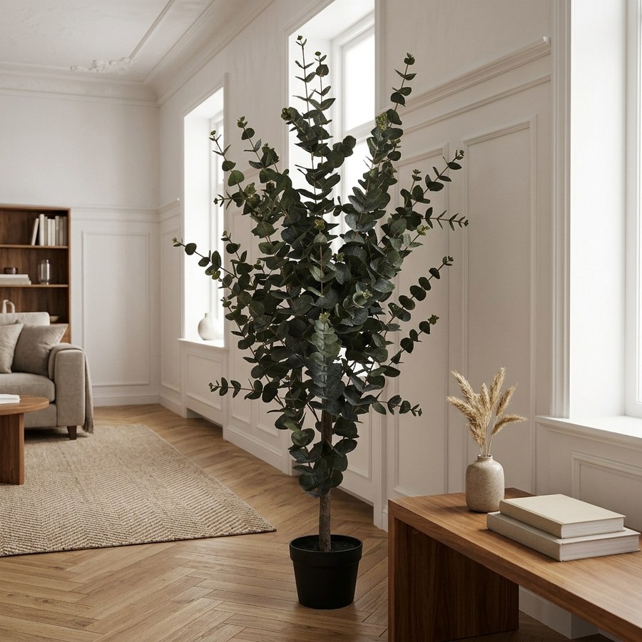 ai-miljoe-2-eukalyptus-tr-kunstig-plante-i-gr-n-fra-house-nordic-pe-plastik-h-120-cm-188650 Eukalyptus Træ - Kunstig Plante i Grøn Fra House Nordic | PE Plastik - H:120 cm - Billede 2