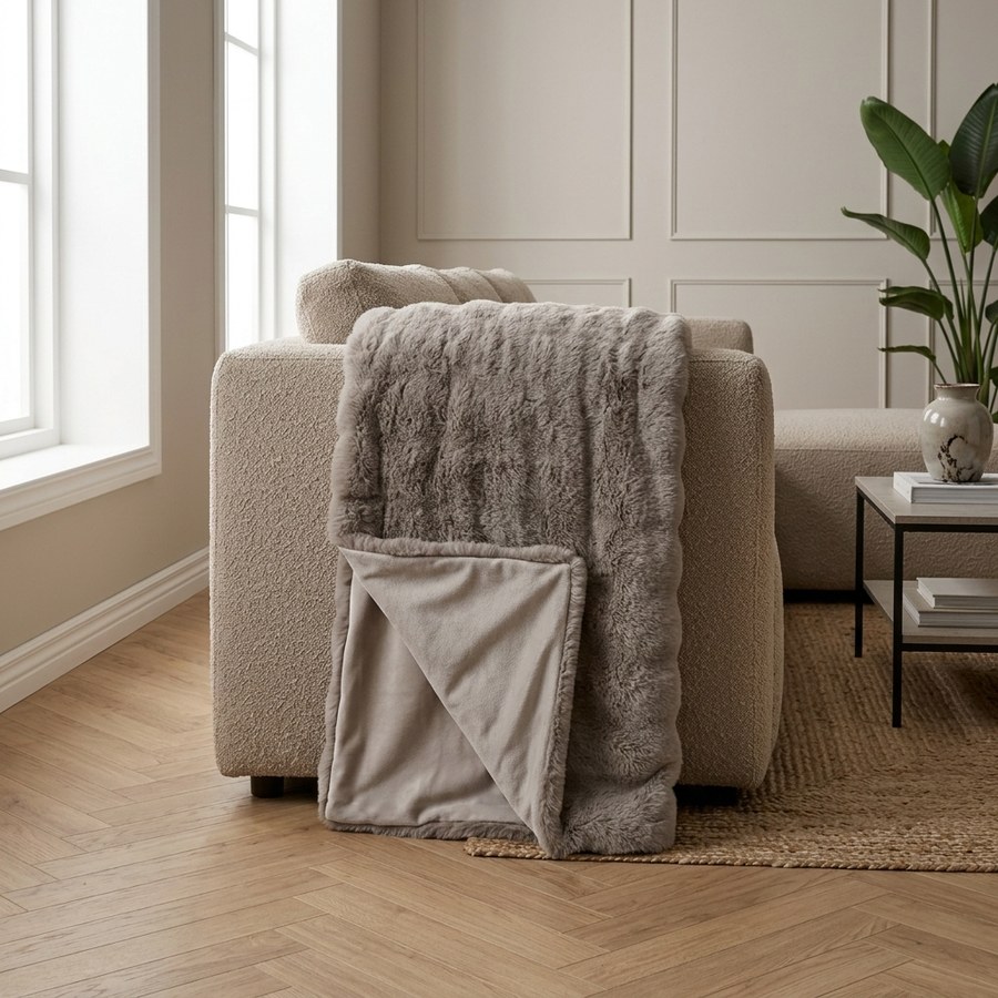 ai-miljoe-2-galena-plaid-i-beige-imiteret-pels-fra-house-nordic-130x180-cm-174967 Galena Plaid i Beige imiteret pels Fra House Nordic | 130x180 cm - Billede 2