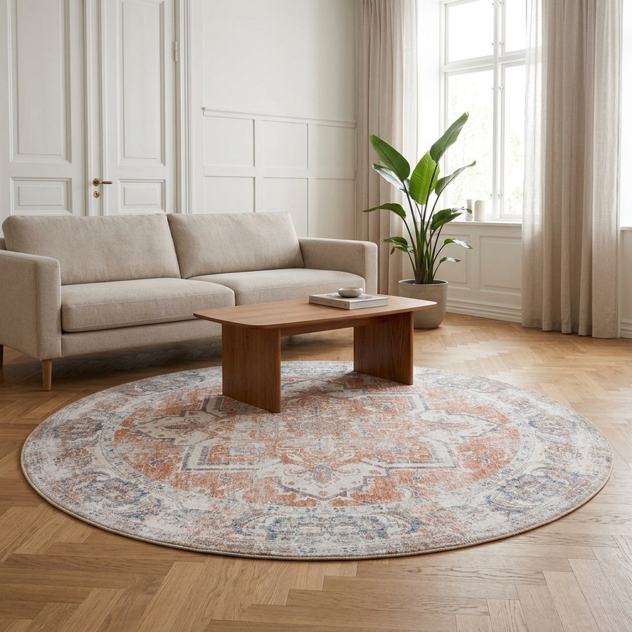 ai-miljoe-2-havana-orange-t-ppe-i-chenille-fra-house-nordic-200-cm-163854 Havana orange tæppe i Chenille Fra House Nordic | Ø200 cm - Billede 2