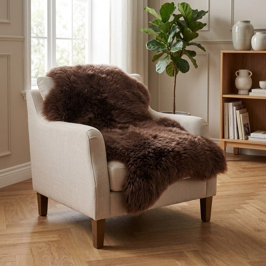ai-miljoe-2-lammeskind-i-gte-brun-uld-fra-house-nordic-50x85-cm-164886 Lammeskind i ægte Brun uld Fra House Nordic | 50x85 cm - Billede 2