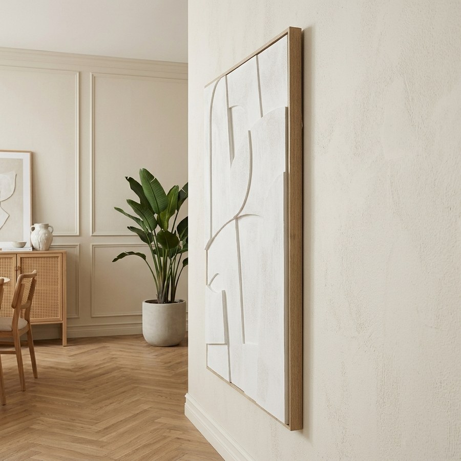 Madeline Relief Vægdekoration i Hvid Fra House Nordic | MDF Ramme - 60x90 cm - No.2 - Billede 2