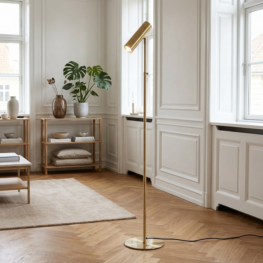Paris Gulvlampe i Stål og Messing Fra House Nordic - Billede 2