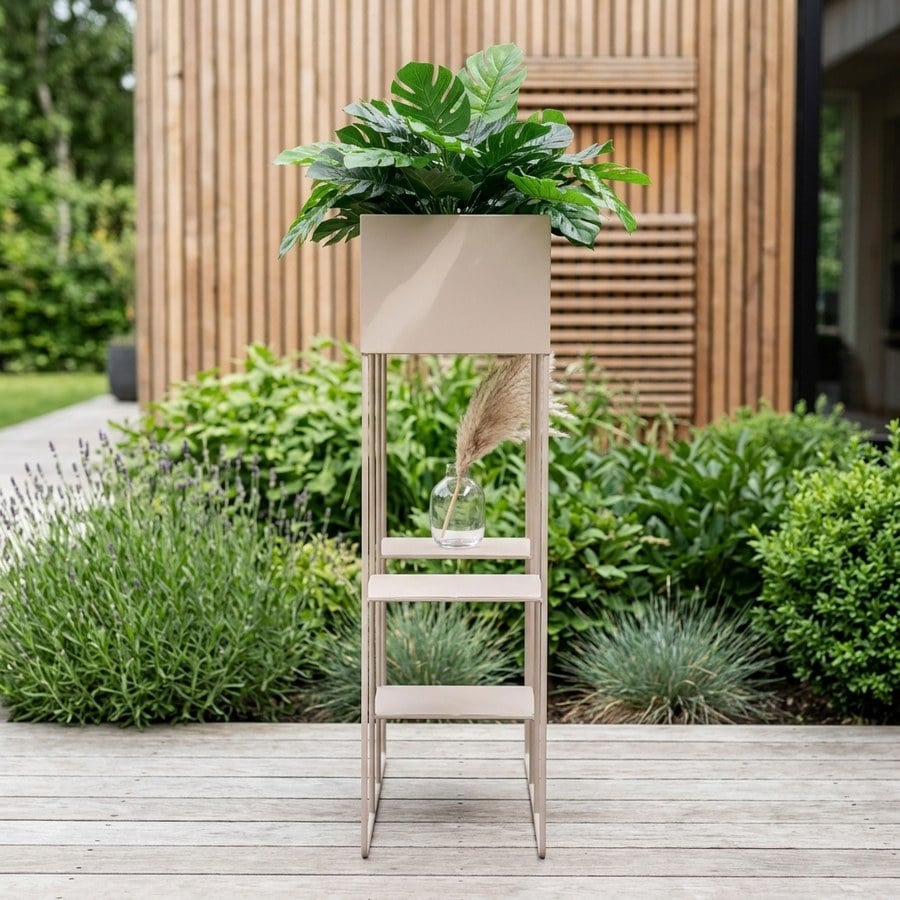 Rabo Plantekasse i Sandfarvet Stål med 3 Hylder Fra House Nordic | 25x60x80cm - Billede 2