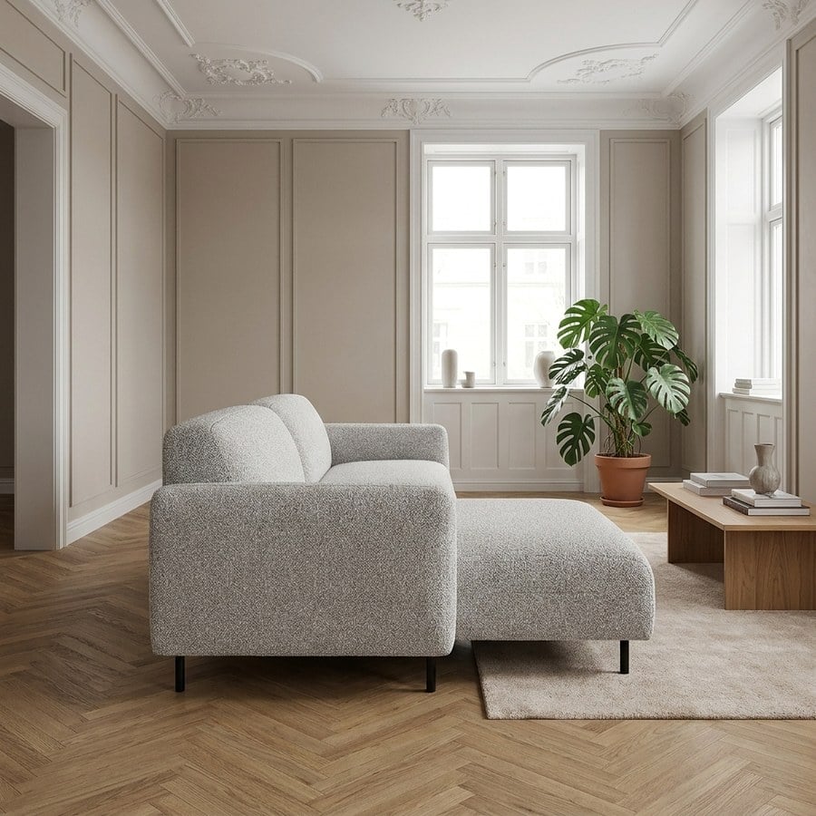 Salvador Venstrevendt Loungesofa i Lysegrå Fra House Nordic | Bouclé - Billede 2