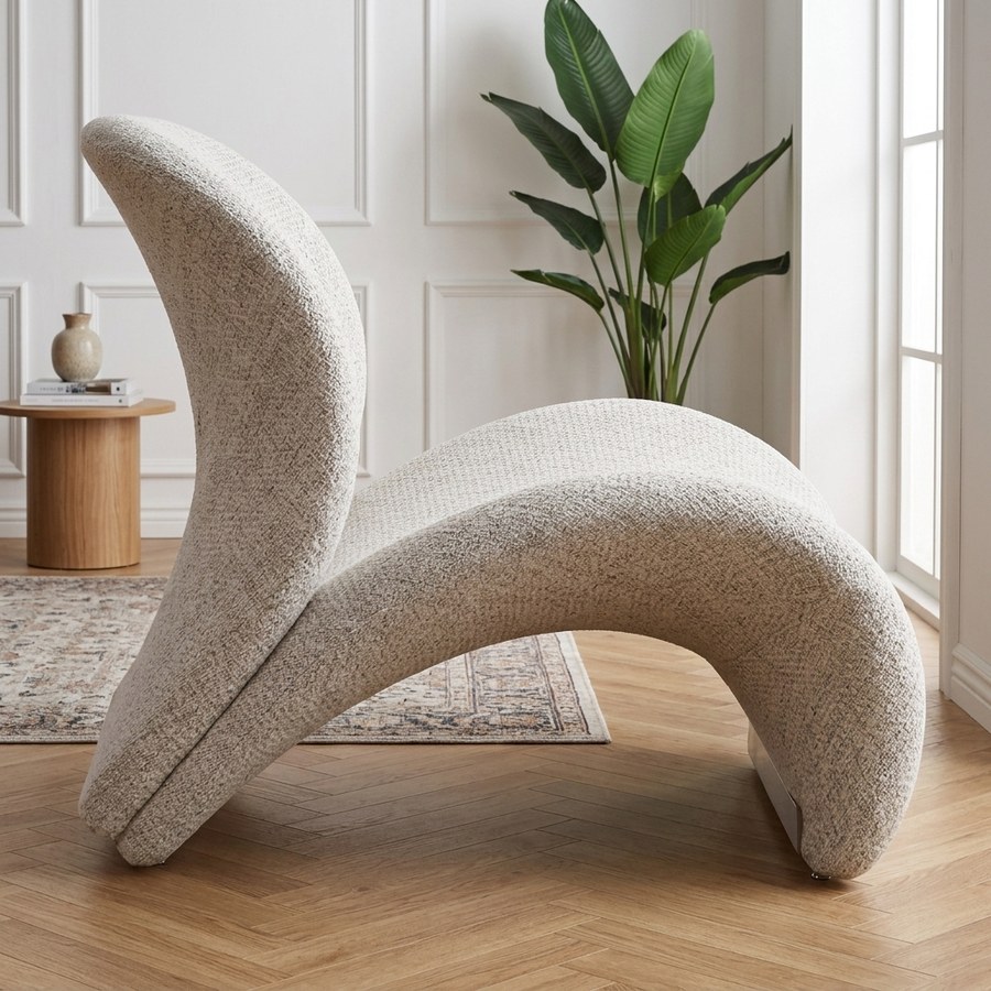 Sofia Loungestol i Sandfarvet Polyester Fra House Nordic | 82x70x73 cm - Billede 2