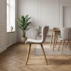 ai-miljoe-2-teslin-spisebordsstol-i-sand-polyester-og-ben-i-natur-egetr-fra-unique-furniture-48-5x54-5x82cm-237140 Teslin Spisebordsstol i Sand Polyester og Ben i Natur Egetræ fra Unique Furniture | 48,5x54,5x82cm - Billede 2
