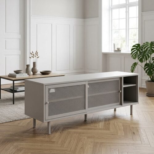 Veep TV Bænk i Greige Stål fra Unique Furniture | 45x160x55cm - Billede 2