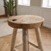 ai-miljoe-3-badia-taburet-i-massiv-teaktr-med-4-ben-fra-house-nordic-30x45-cm-163038 Badia Taburet i massiv teaktræ med 4 ben fra House Nordic | Ø30x45 cm - Billede 3