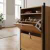 ai-miljoe-3-barco-skoskab-i-egetr-slook-med-sort-metal-stel-fra-house-nordic-b62xd26xh118cm-207042 Barco Skoskab i Egetræslook med Sort Metal Stel fra House Nordic | B62xD26xH118cm - Billede 3