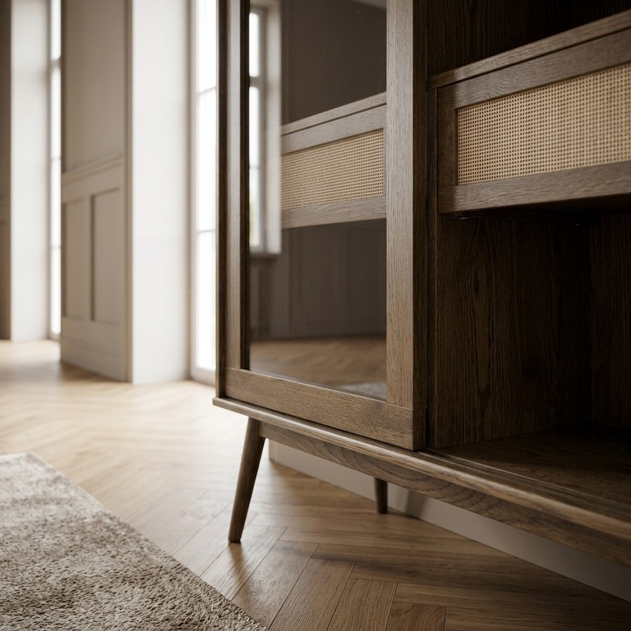 Barrali Vitrineskab i Røget Egetræ og Glas fra Unique Furniture | 40x110x160cm - Billede 3
