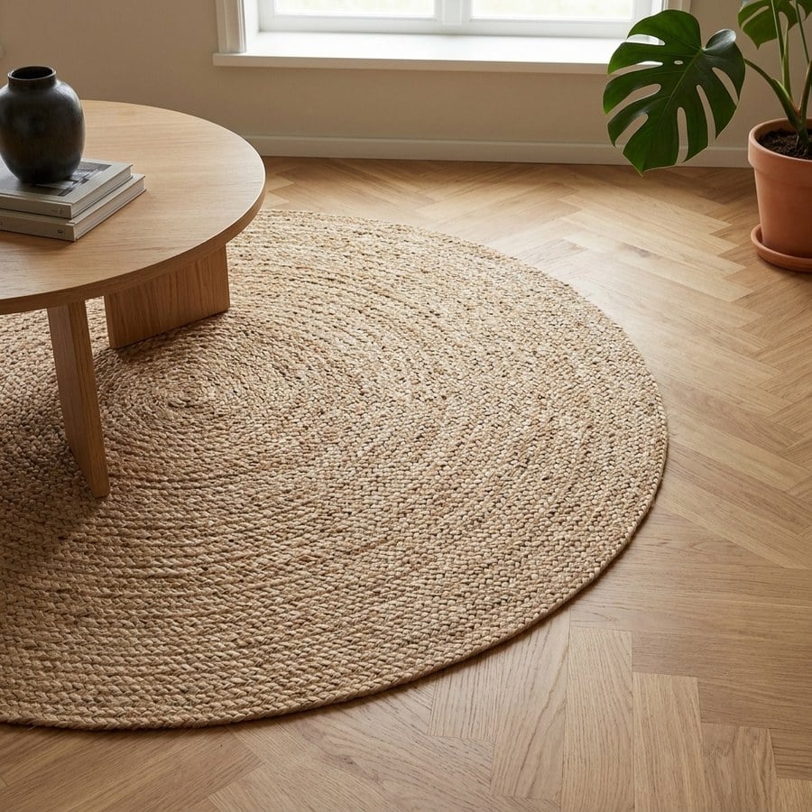 Bombay Tæppe i Flettet Jute fra House Nordic | Ø90 cm - Billede 3