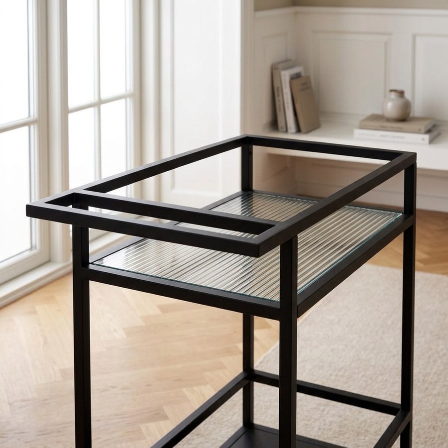 ai-miljoe-3-bronco-barvogn-i-sort-st-l-og-topplade-i-r-get-glas-fra-unique-furniture-42x70x85cm-236782 Bronco Barvogn i Sort Stål og Topplade i Røget Glas fra Unique Furniture | 42x70x85cm - Billede 3