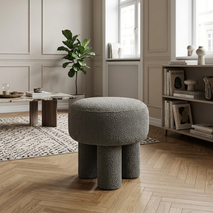 ai-miljoe-3-canberra-puf-i-koksgr-polyester-fra-house-nordic-43xh43cm-208167 Canberra Puf i Koksgrå Polyester fra House Nordic | Ø43xH43cm - Billede 3