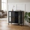 ai-miljoe-3-carmel-sk-nk-i-sort-st-l-med-2-l-ger-og-gyldne-h-ndtag-fra-unique-furniture-40x90x85cm-237013 Carmel Skænk i Sort Stål med 2 Låger og Gyldne Håndtag fra Unique Furniture | 40x90x85cm - Billede 3