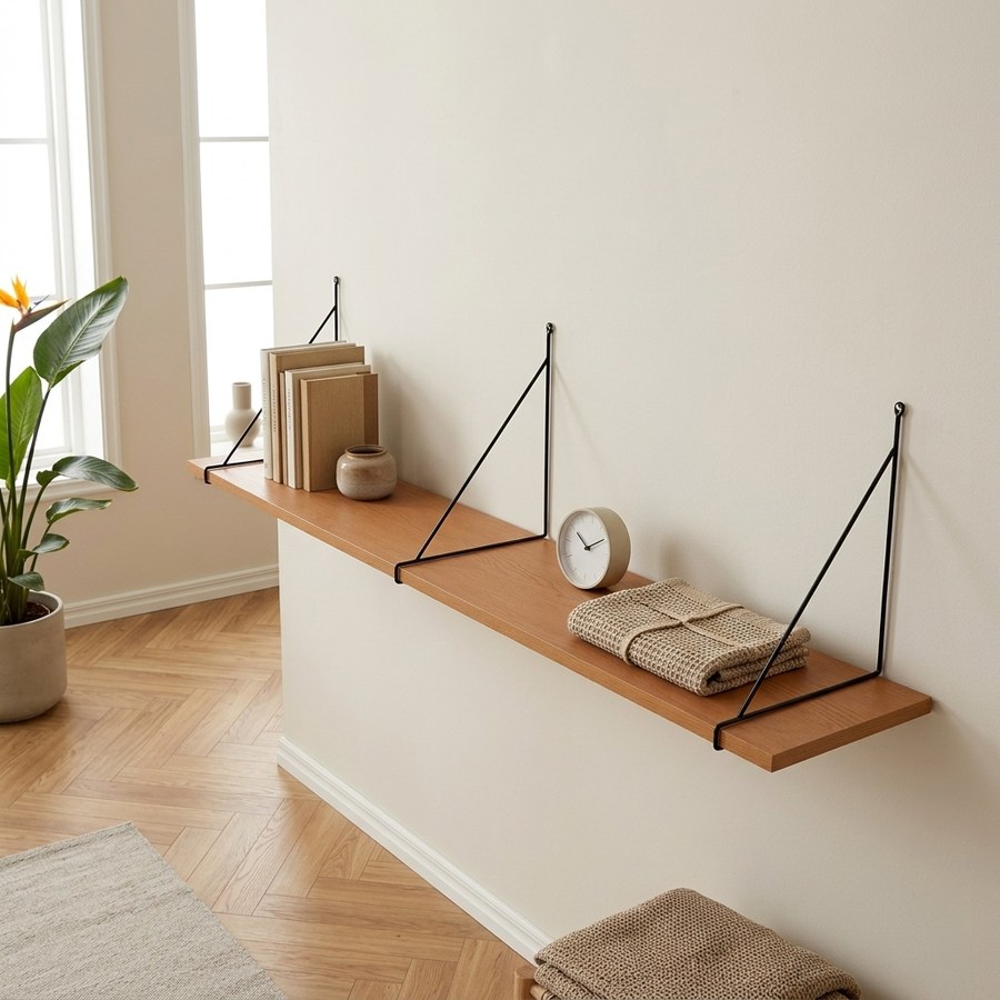 ai-miljoe-3-chiba-v-ghylde-med-st-l-ramme-fra-house-nordic-120x29-cm-175272 Chiba Væghylde med Stål Ramme Fra House Nordic | 120x29 cm - Billede 3