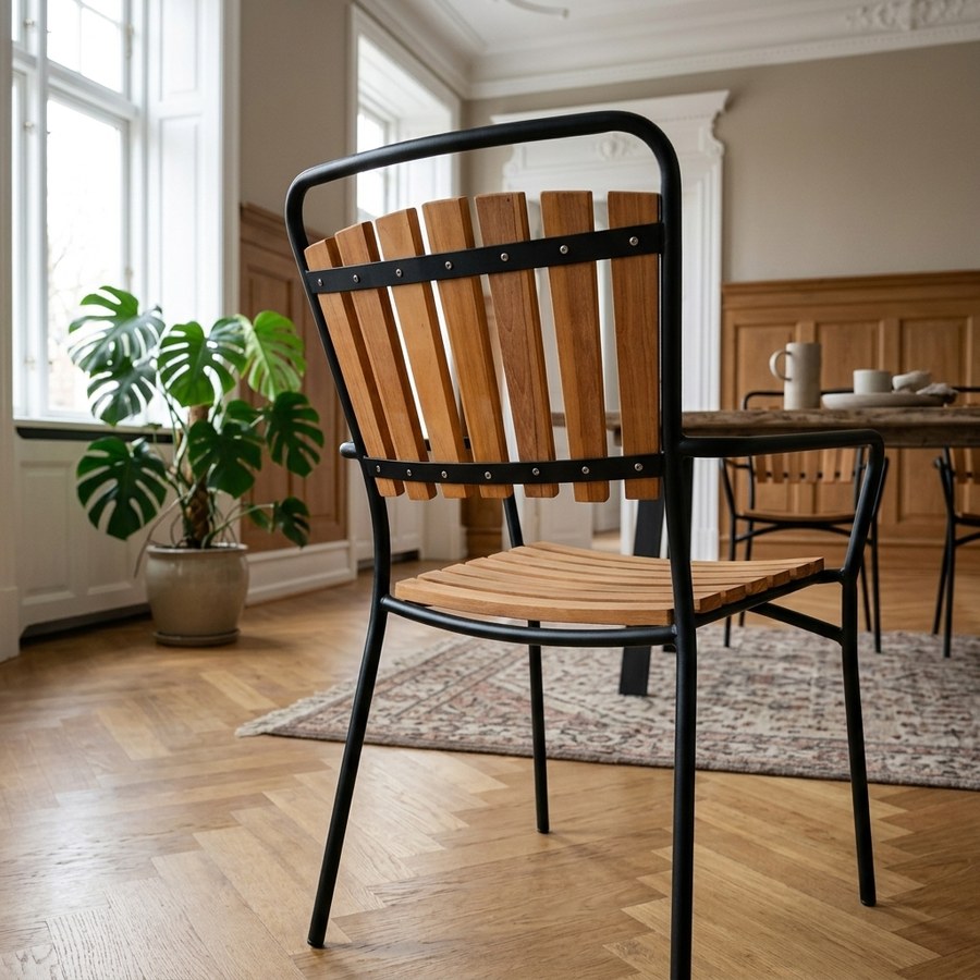 Cleveland Spisebordsstol i Teaktræ Fra House Nordic | 58x64x91 cm - Billede 3