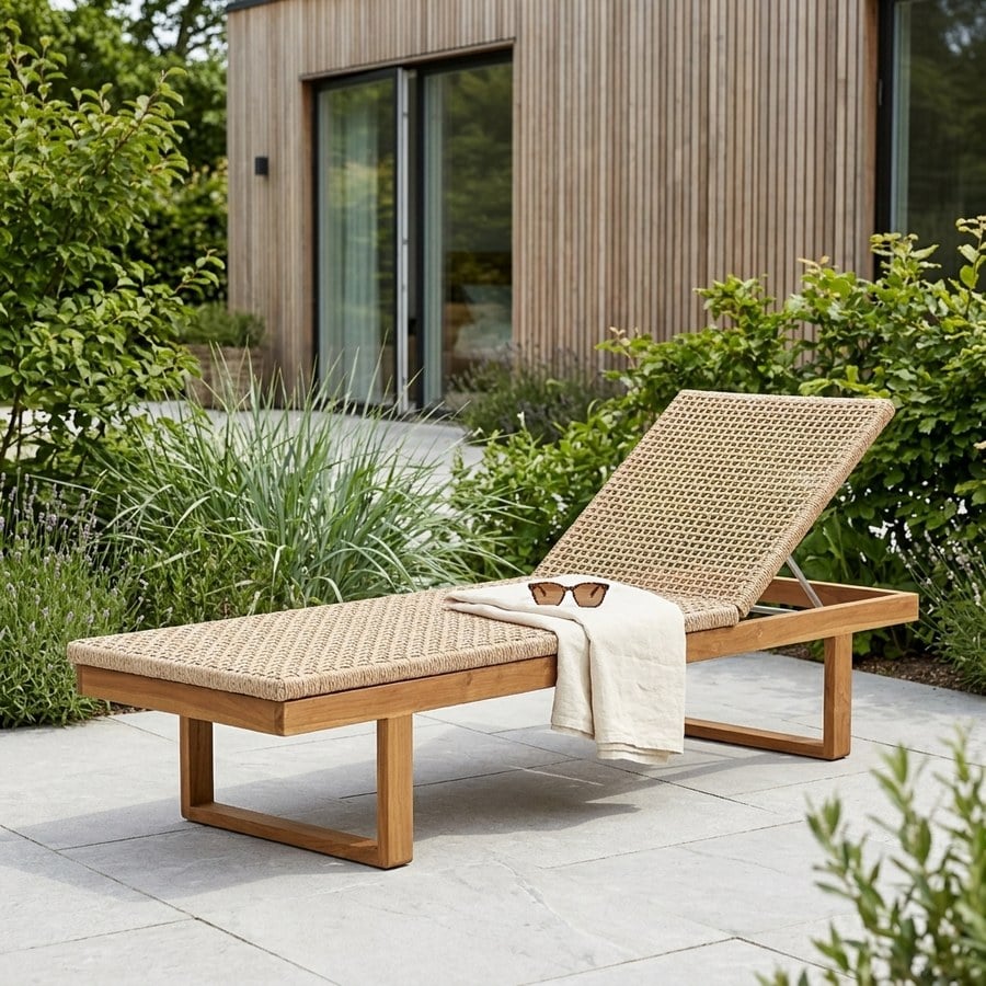 Derby Solseng i Naturfarvet Teak/Polyrattan fra House Nordic | L190xB65xH38cm - Billede 3