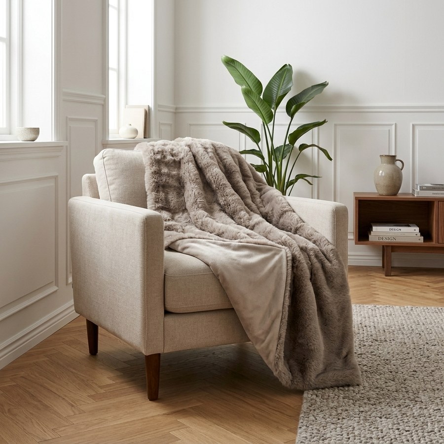 ai-miljoe-3-galena-plaid-i-beige-imiteret-pels-fra-house-nordic-130x180-cm-174967 Galena Plaid i Beige imiteret pels Fra House Nordic | 130x180 cm - Billede 3