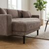 Lido Venstrevendt Loungesofa i Brun Fløjl med Sorte Træben fra House Nordic | L290xB170xH76cm - Billede 3