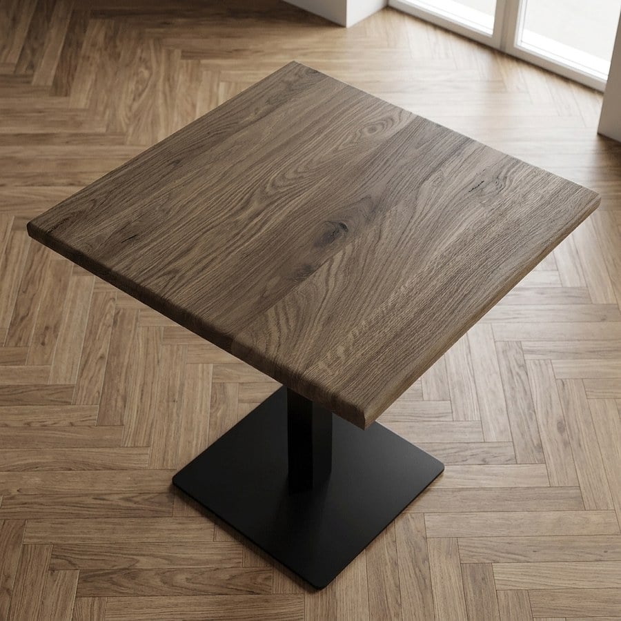 Lignano Cafebord i Smoked Eg Fra House Nordic | Stål Base - 70x70x75 cm - Billede 3