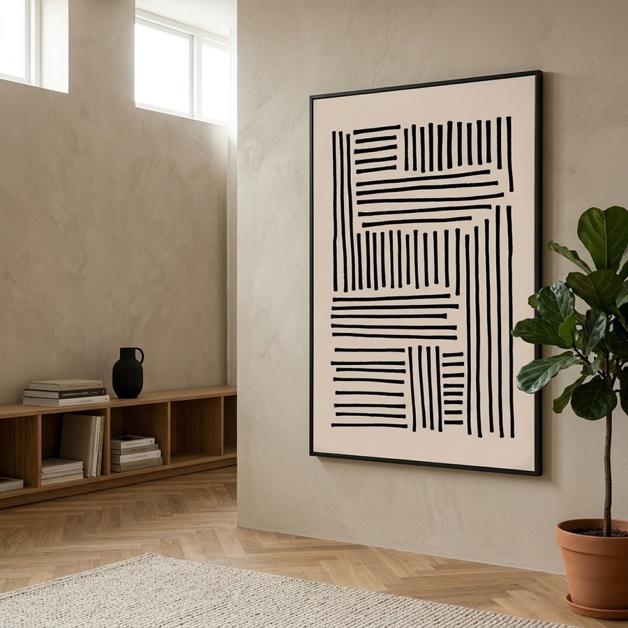 Lipari Lærredsprint i Sort/beige Fra House Nordic | 100x140 cm - No.3 - Billede 3