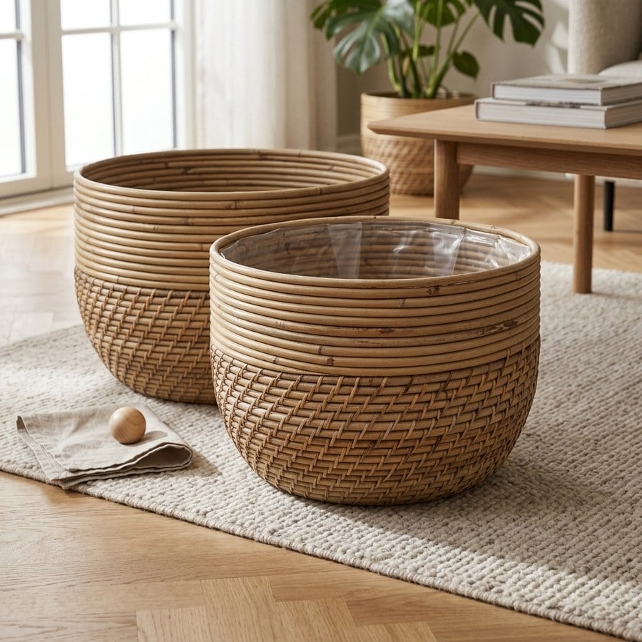 ai-miljoe-3-moro-kurve-af-naturfarvet-rattan-s-t-af-2-fra-house-nordic-29-39xh25-35cm-194473 Moro Kurve af Naturfarvet Rattan | Sæt af 2 fra House Nordic | Ø29/39xH25/35cm - Billede 3