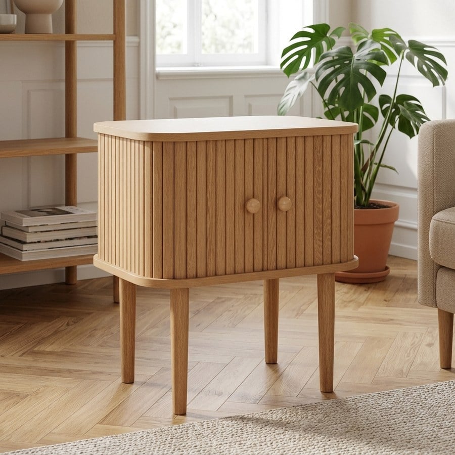 Nikko Hjørnebord/Sidebord med 2 Låger i Natur 45x40x50,5 cm fra House Nordic | L45xB40xH50,5 - Billede 3