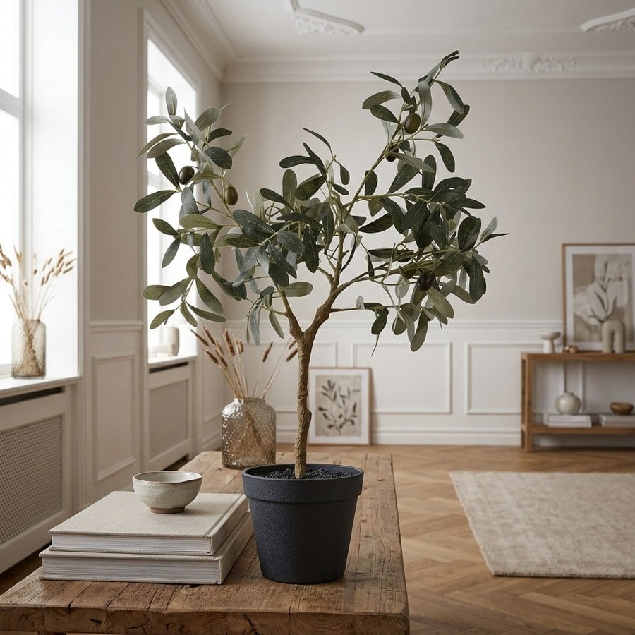 ai-miljoe-3-oliventr-kunstig-plante-fra-house-nordic-pe-plastik-h-61-cm-188630 Oliventræ - Kunstig Plante Fra House Nordic | PE Plastik - H:61 cm - Billede 3