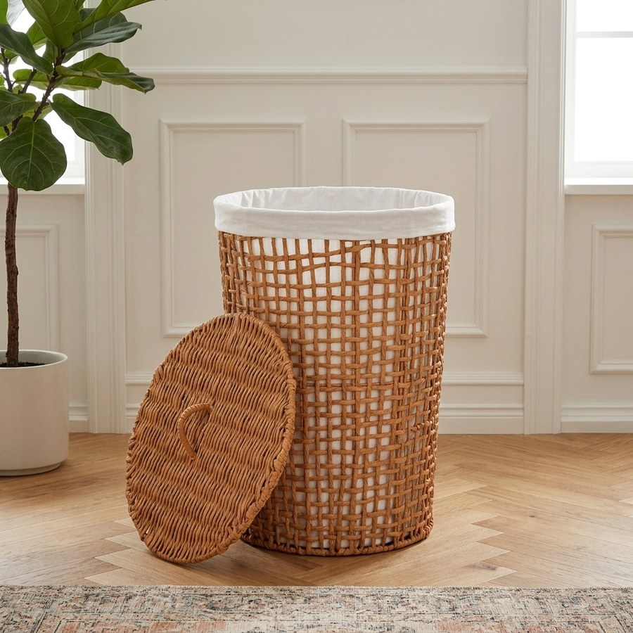 ai-miljoe-3-pomal-vasket-jskurv-i-papirstr-fra-house-nordic-42x56-cm-175166 Pomal Vasketøjskurv i Papirstrå Fra House Nordic | ø42x56 cm - Billede 3