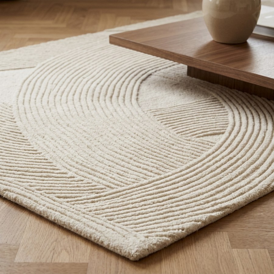 Pune Tæppe Råhvid Fra House Nordic | Håndtuftet Uld - 200x300cm - Billede 3
