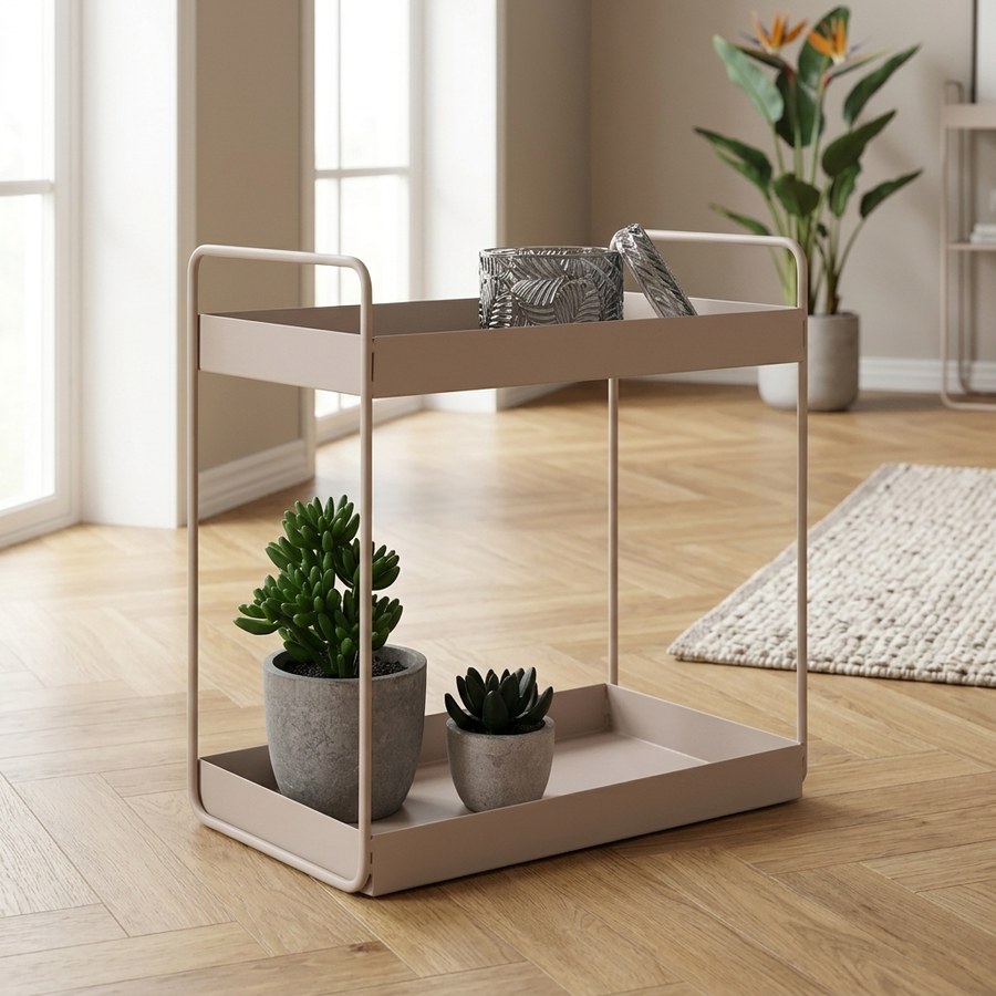 ai-miljoe-3-rabo-st-ende-dobbelthylde-i-sandfarvet-metal-fra-house-nordic-2-hylder-30x15x31-cm-175320 Rabo Stående Dobbelthylde i Sandfarvet Metal Fra House Nordic | 2 hylder 30x15x31 cm - Billede 3