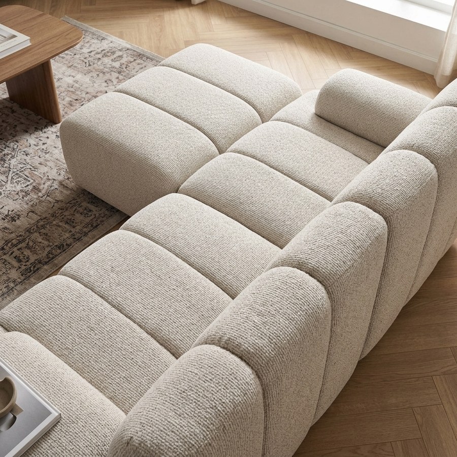Taza 2,5 personers modulsofa med puf i Sand fra House Nordic | 95-175x190x77cm - Billede 3