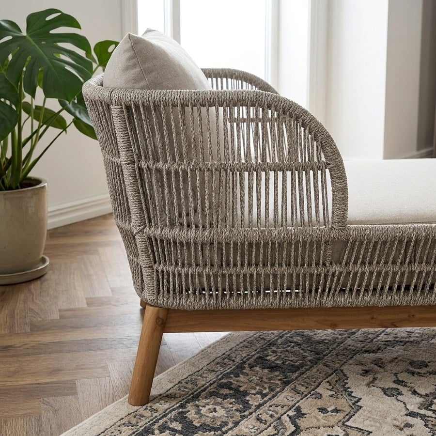 Terracina Solseng i Massiv Akacietræ inkl. Beige Hynder og flet fra House Nordic | L190xB87xH72,6cm - Billede 3