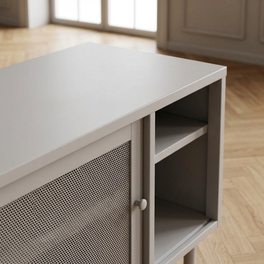 ai-miljoe-3-veep-tv-b-nk-i-greige-st-l-fra-unique-furniture-45x160x55cm-237210 Veep TV Bænk i Greige Stål fra Unique Furniture | 45x160x55cm - Billede 3