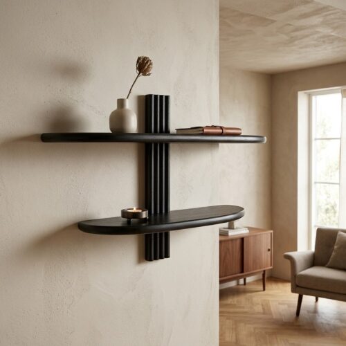 Aliano Væghylde i Sort Egetræ fra House Nordic | B65xD17,5xH42,5 cm - Billede 1