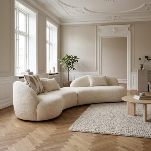 Amol Sofa i Sand Polyester med 3 Puder fra House Nordic | L326xB138xH75 cm - Billede 1