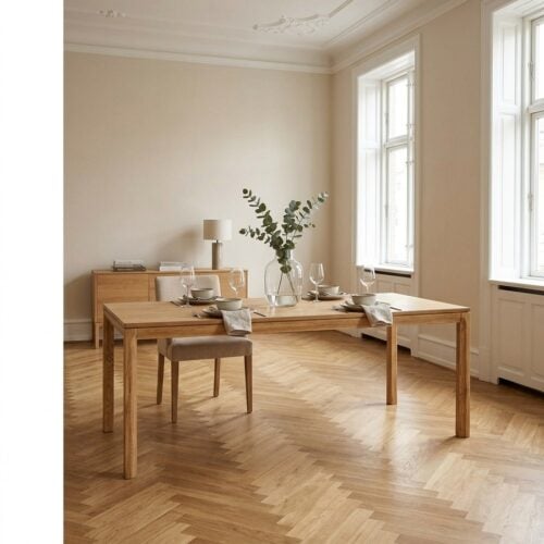 Bowen Spisebord i Natur Egetræ med 2 Tillægsplader fra House Nordic | L220-320xB100xH75 cm - Billede 1