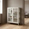 ai-miljoe-web-1-brisbane-vitrineskab-med-2-glasl-ger-i-off-white-st-l-glas-fra-house-n Brisbane Vitrineskab med 2 Glaslåger i Off White Stål & Glas fra House Nordic | B80xD40xH101 cm - Billede 1