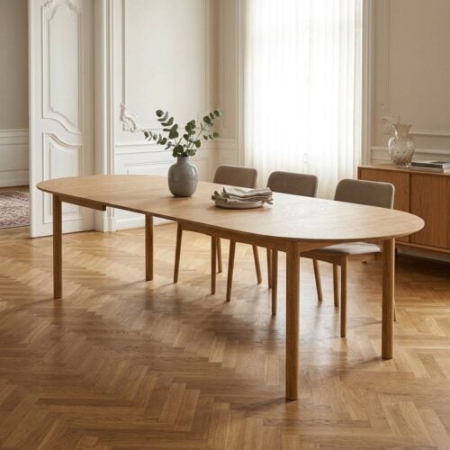 Bundaberg Spisebord i Natur Egetræ med 2 Tillægsplader fra House Nordic | B100xL200-250-300xH75 cm - Billede 1