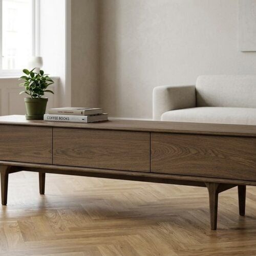 Darwin TV-b&aelig;nk i M&oslash;rkebrun Egetr&aelig; fra House Nordic | B180xD45xH45 cm - Billede 1