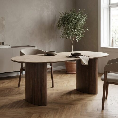 Delphi Spisebord i Travertin/Mørkebrun Keramik & MDF fra House Nordic | L210xB100xH76 cm - Billede 1