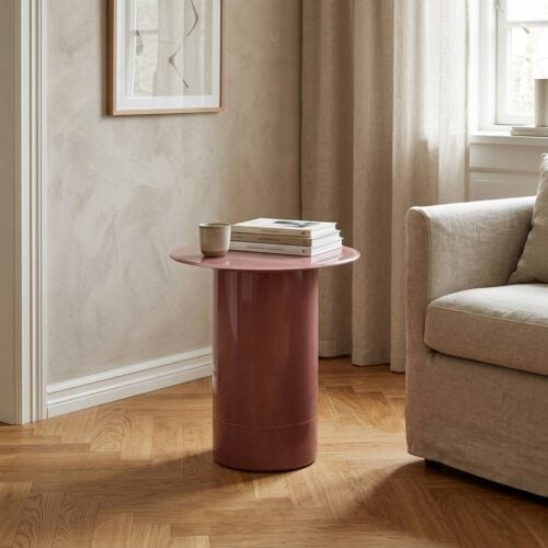 Florens Hjørnebord i Varm Rosa MDF & Glas fra House Nordic | Ø45xH51 cm - Billede 1